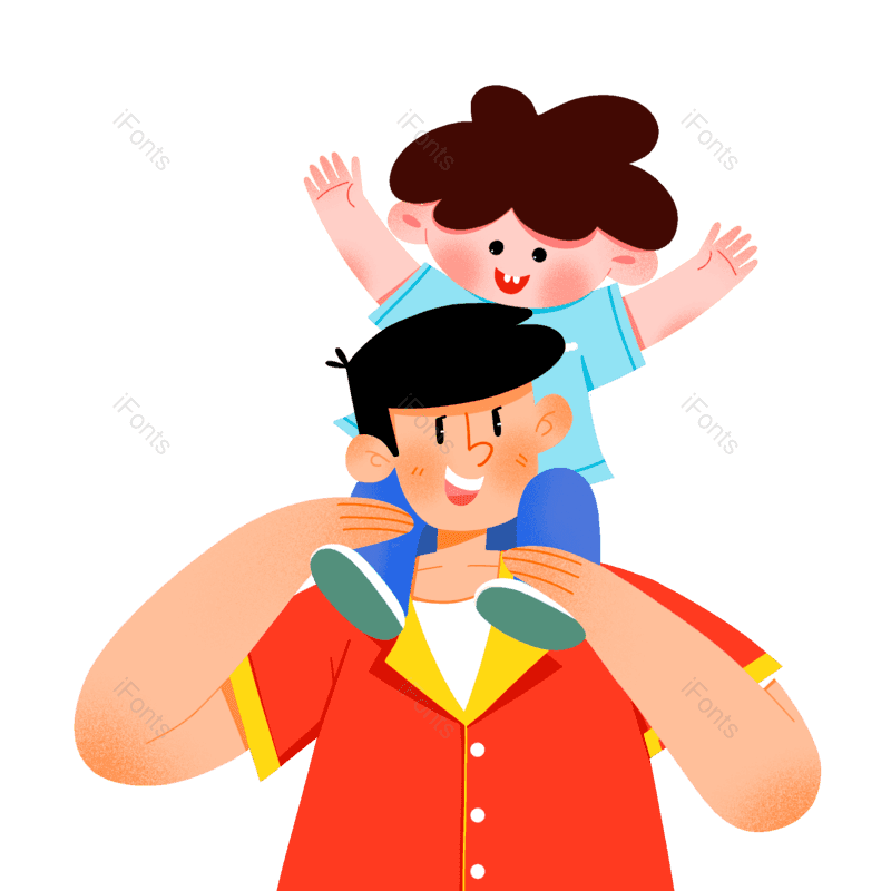 节日图片,父亲节元素,扁平风PNG,父亲免抠素材